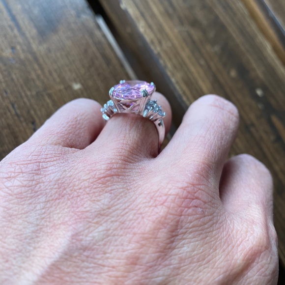 CZ Rhodium Over Sterling Silver Ring 16.13ctw - Picture 8 of 8